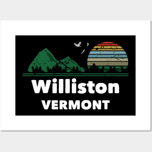 Mountain Sunset Flying Birds Outdoor Williston Vermont Posters and Art